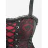 ROSE GAL Plus Size Gothic Vintage Lace Overlay Sleeveless Dress(Red_1)
