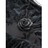 ROSE GAL Plus Size Medieval Vintage Costume Cold Shoulder Flare Sleeve Goth Dresses(Black)
