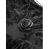 ROSE GAL Plus Size Medieval Vintage Costume Cold Shoulder Flare Sleeve Goth Dresses(Black_1)