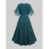 ROSE GAL Plus Size Renaissance Costume Medieval Fairy Dress for Women Two Tone Lace-up Split Irish Maxi Dresses(Green)