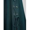 ROSE GAL Plus Size Renaissance Costume Medieval Fairy Dress for Women Two Tone Lace-up Split Irish Maxi Dresses(Green)
