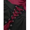 ROSE GAL Plus Size Renaissance Gothic Halloween Costume Cold Shoulder Lace-up Trumpet Sleeve Midi Dress for Women(Red)