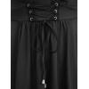 ROSE GAL Plus Size Romantic Goth Sleeveless Dress for Women Lace-up Layered Ruffle High Low Hem Maxi Flowy Tank Dress(Black)