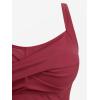 ROSE GAL Plus Size Skulls Gothic 2 Piece Tankini Swimsuit for Women Padded Tummy Control Skirted Bathing Suit(Red_1)
