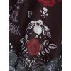 ROSE GAL Plus Size Skulls Gothic 2 Piece Tankini Swimsuit for Women Padded Tummy Control Skirted Bathing Suit(Red_1)