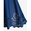 ROSE GAL Plus Size Women Bathing Suits 2 Piece Modest Swimsuit Laser Cut Out Cinched Ruched Flowy Tankini Swimwear(Blue)