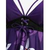 ROSE GAL Plus Size Women Floral Tankini Swimsuits with Shorts Lace-up Swing Two Piece Bathing Suits(Purple)