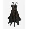 ROSE GAL Plus Size Women Goth Punk Ripped Handkerchief Dress(Black_1)