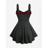ROSE GAL Plus Size Women Goth Silver Mesh Flocking Corset Tank Top(Black_1)