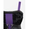 ROSE GAL Plus Size Women Goth Vintage Layered Handkerchief Corset Dress(Purple_1)