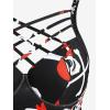 ROSE GAL Plus Size Women Gothic Bathing Suit High Waisted Underwire Push Up Bikini Set Goth Two Piece Swimsuits(Black)