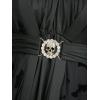 ROSE GAL Plus Size Women Gothic Halloween Costume Flocking Bat Mesh Asymmetric Bell Sleeve 2 in 1 Goth Swing Top(Black)