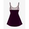 ROSE GAL Plus Size Women Gothic Tummy Control Modest Tankini Swimsuit Mermaid Print Boyleg Padded Tankini Swimwear(Red_1)