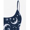ROSE GAL Plus Size Women Gothic Tummy Control Modest Tankini Swimsuit Sun Moon Boyleg Padded Tankini Swimwear(Blue_2)