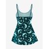 ROSE GAL Plus Size Women Gothic Tummy Control Modest Tankini Swimsuit Sun Moon Boyleg Padded Tankini Swimwear(Green_1)