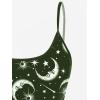 ROSE GAL Plus Size Women Gothic Tummy Control Modest Tankini Swimsuit Sun Moon Boyleg Padded Tankini Swimwear(Green_2)
