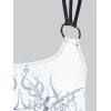 ROSE GAL Plus Size Women Gothic Two Piece Swimsuits 2 Piece Boyleg Strappy Skulls Tankini Bathing Suits(White_1)