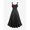 ROSE GAL Plus Size Women Halloween Costume Romantic Goth Vampire Spider Web Maxi Layered Flowy Sleeveless Tank Dress(Black)