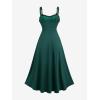 ROSE GAL Plus Size Women Halloween Costume Romantic Goth Vampire Spider Web Maxi Layered Flowy Sleeveless Tank Dress(Deep Green)