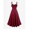 ROSE GAL Plus Size Women Halloween Costume Romantic Goth Vampire Spider Web Maxi Layered Flowy Sleeveless Tank Dress(Red)