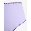 ROSE GAL Plus Size Women Heart Print High Waisted Contrast Whip Stitching Crisscross Back Bikini Set(Light Purple)