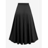 ROSE GAL Plus Size Women Lace Ruffle Midi High Waisted Gothic Swing Skirt(Black)