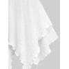 ROSE GAL Plus Size Women Medieval Renaissance Top Cold Shoulder Handkerchief Hem Layered 2 in 1 T-Shirt(White)
