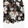 ROSE GAL Plus Size Women Modest Two Piece Bathing Suit Floral Print Twist Front Drawstring Side Halter Tankini Swimsuit(Coffee)