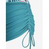 ROSE GAL Plus Size Women Tropical Flamingo Floral Leaf Print Self-tie Modest Tankini Swimsuit(Blue)