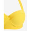 ROSE GAL Plus Size Women Vintage Retro Polka Dot High Waisted Underwire Push Up Bikini Set Halter Two Piece Swimsuits(Yellow)