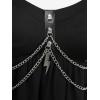 ROSE GAL Plus Size Womens Flowy Summer Goth Punk Tank Top Punk Rivets Chains Backless Tunic Top(Black_1)