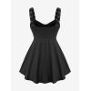 ROSE GAL Plus Size Womens Flowy Summer Goth Punk Tank Top Punk Rivets Chains Backless Tunic Top(Black_1)