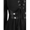 ROSE GAL Plus Size Womens Goth Grunge Trumpet Sleeves Tops(Black_1)
