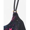ROSE GAL Plus Size Womens Gothic Curvy Two Piece Tankini Swimsuts Set Skulls Stars Padded Tankini Set(Black_1)