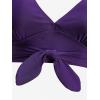 ROSE GAL Plus Size Womens Gothic Two Piece Bikini Swimsuit Bowknot Padded Bikini Set(Purple_1)