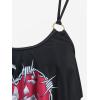 ROSE GAL Plus Size Womens Gothic Two Piece Tankini Swimsuts Skulls Tankini Set(Black_1)