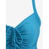 ROSE GAL Plus Size Womens Hawaii Two Piece Tankini Swimdress with Boyshorts(Blue_1)