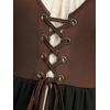 ROSE GAL Plus Size Womens Renaissance Costume Dress Medieval Pirate Peasant(Coffee_1)
