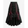 ROSE GAL Plus Size Womens Steampunk Pirate High Low Skirt Victorian Retro Goth Skirt(Black_1)