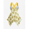 ROSE GAL Plus Size Womens Tankini Swimdress with Boyshorts 2 Piece Strappy Sunflower Padded Two Piece Bathing Suit(Yellow_1)