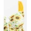 ROSE GAL Plus Size Womens Tankini Swimdress with Boyshorts 2 Piece Strappy Sunflower Padded Two Piece Bathing Suit(Yellow_1)