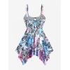 ROSE GAL Plus Size Womens Two Piece Tankini Swimdress with Boyshorts Swimsuit Handkerchief Tankini Set(Purple_1)