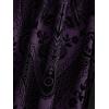 ROSE GAL Plus Size Womens Vintage Gothic Flower Flocking Lace-up Buckles Straps Sleeveless Midi Dress(Purple_1)