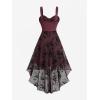 ROSE GAL Plus Size Womens Vintage Gothic Layered High Low Dress(Red_1)