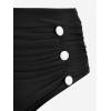 ROSE GAL Plus Size Womens Vintage High Waisted Two Piece Bikini Swimsuits(Black_1)