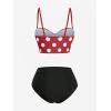 ROSE GAL Plus Size Womens Vintage High Waisted Two Piece Bikini Swimsuits(Black_1)