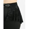 ROSE GAL Plus Size Womens Y2K Skirted Pants Stretch High Waisted Flounce Flare Pants(Black_1)