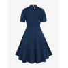 ROSE GAL Rosegal Gothic D-Ring PU Leather Panel Ladder Cutout Dress(Blue_1)