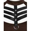 ROSE GAL Rosegal Gothic D-Ring PU Leather Panel Ladder Cutout Dress(Coffee_2)