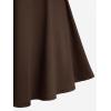 ROSE GAL Rosegal Gothic D-Ring PU Leather Panel Ladder Cutout Dress(Coffee_2)